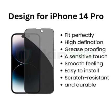 mSkin360 Privacy Tempered Glass for Apple iPhone 14 Pro