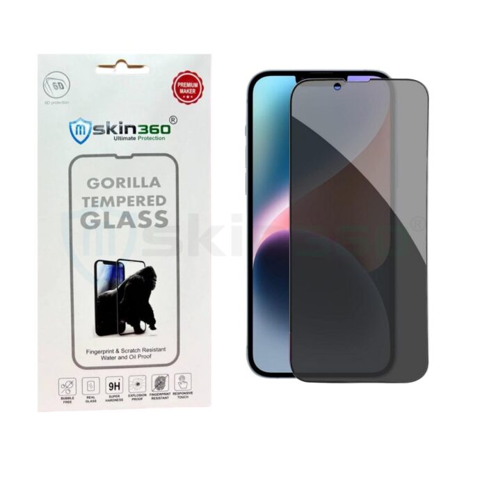 mSkin360 iPhone 14 Plus Privacy Tempered Glass